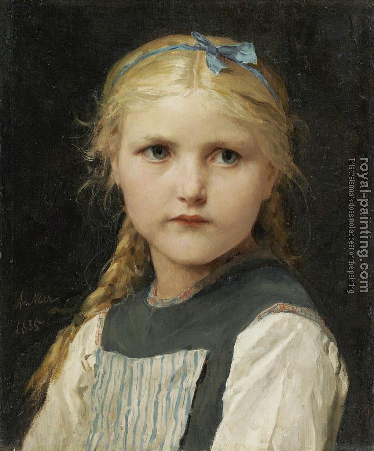 Albert Anker : Portrait of a girl